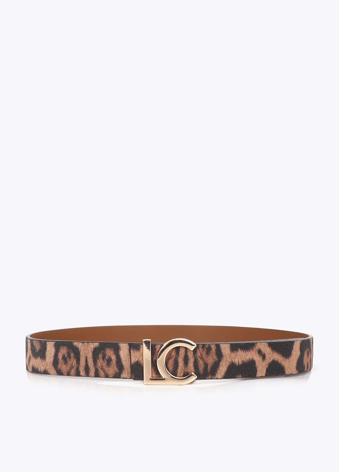 Reversible animal print belt and LC buckle