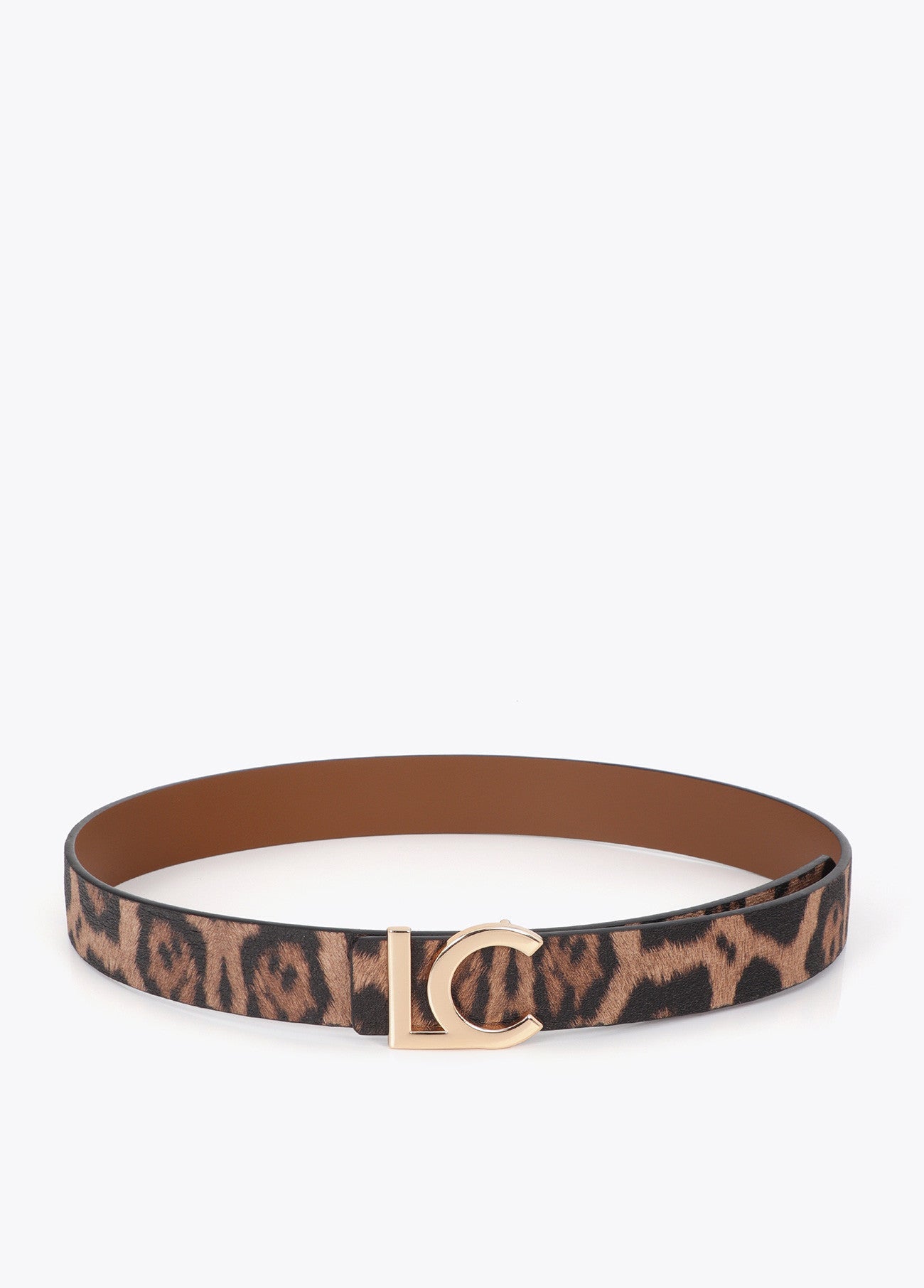 Reversible animal print belt and LC buckle