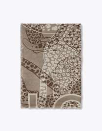 Gradient pleated scarf in animal print