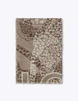 Gradient pleated scarf in animal print