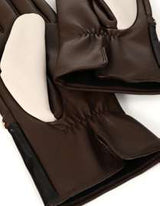 Leather-effect gloves with eyelet detail bracelet
