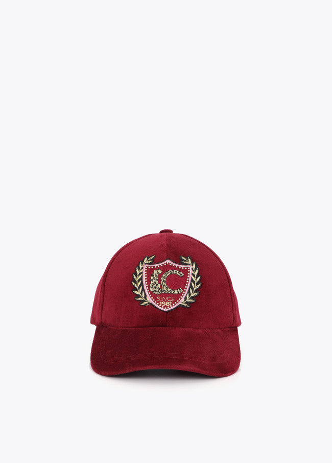 Velvet cap with LC patch detail