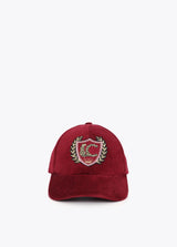 Velvet cap with LC patch detail