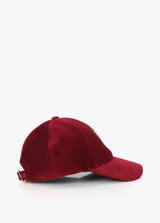 Velvet cap with LC patch detail