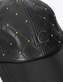 Stitched cap with mini studded detail