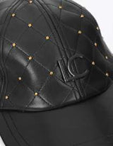 Stitched cap with mini studded detail