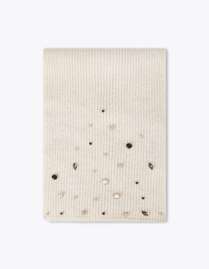 Knitted scarf with pearls and crystals