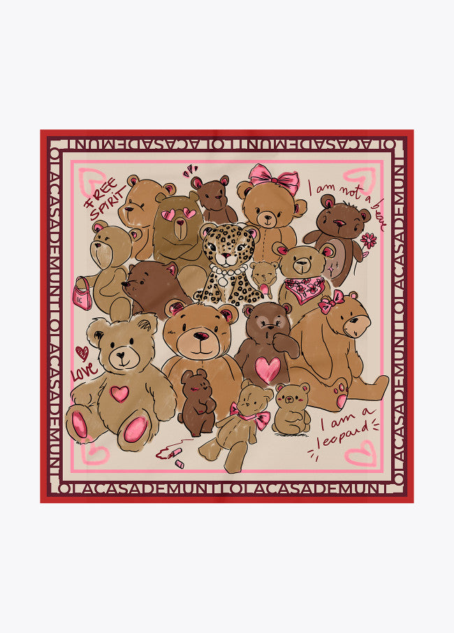 Teddy bears handkerchief 90x90cm