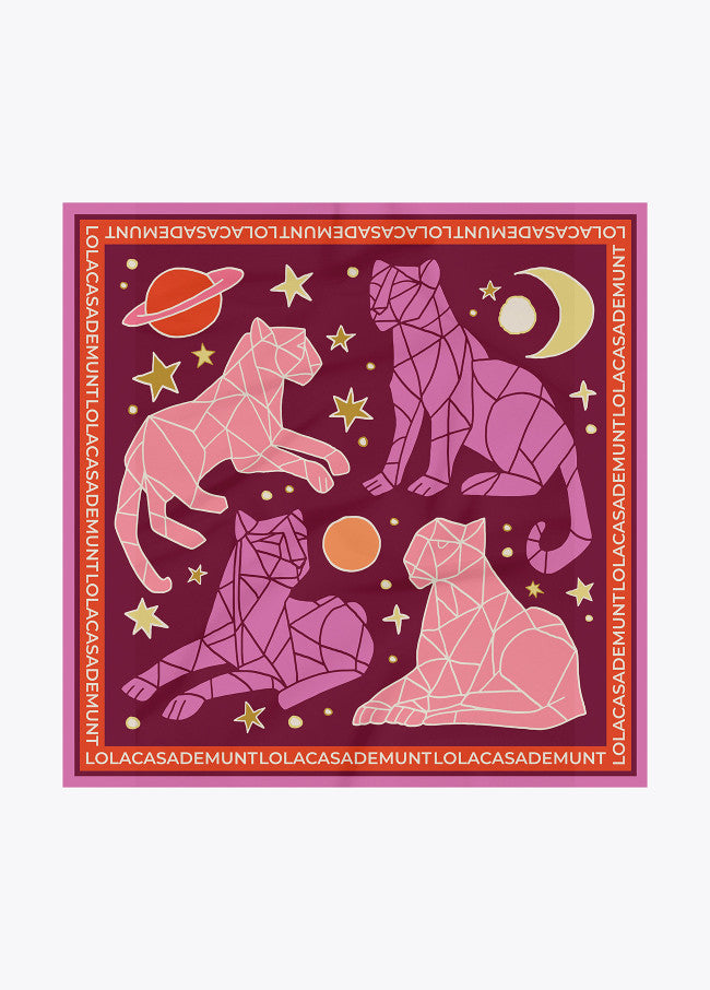 Cosmic tiguers scarf 90x90cm