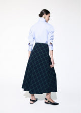 Long midi skirt with bias plaid