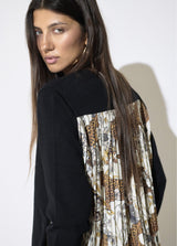 Leopard pleated back sweater