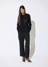 Leopard pleated back sweater