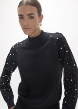 Pearl and studded sweater