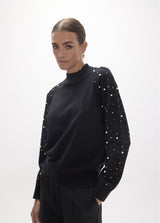 Pearl and studded sweater