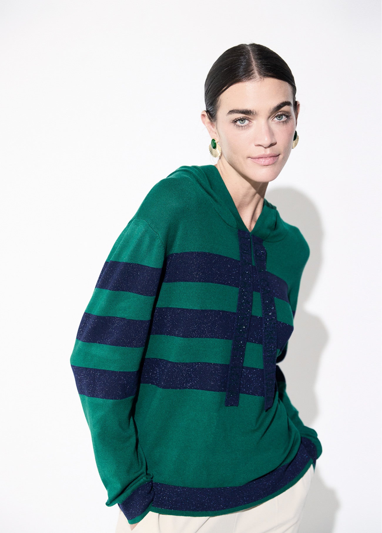 Striped hoodie sweater