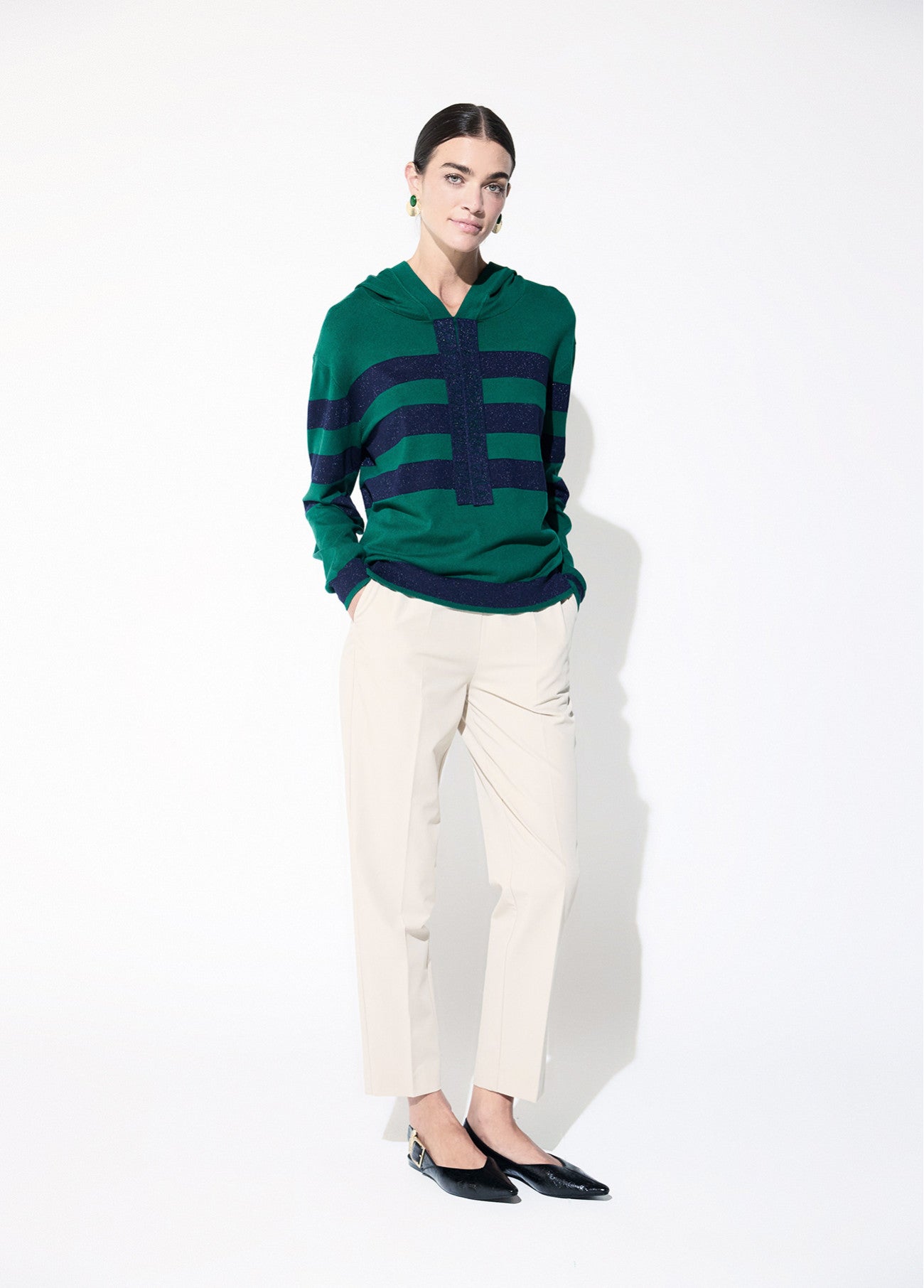 Striped hoodie sweater