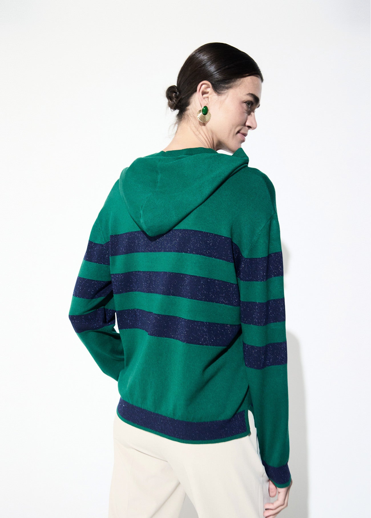 Striped hoodie sweater