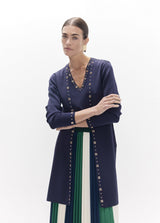 Long studded cardigan