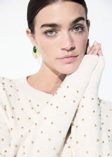 Metallic ball sweater