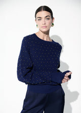 Metallic ball sweater