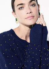 Metallic ball sweater