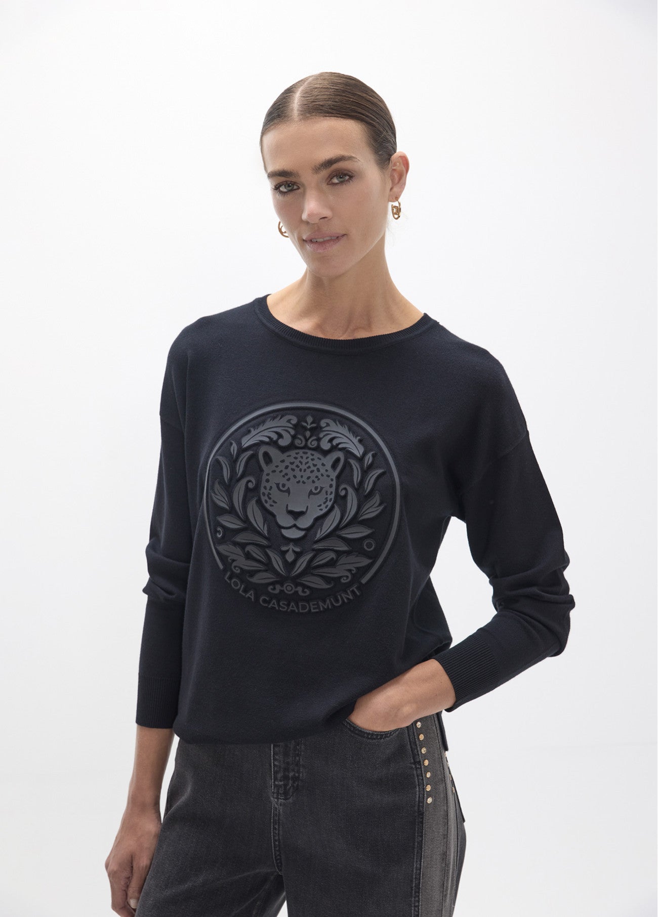 Embossed donut sweater