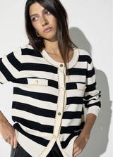 Chain striped cardigan