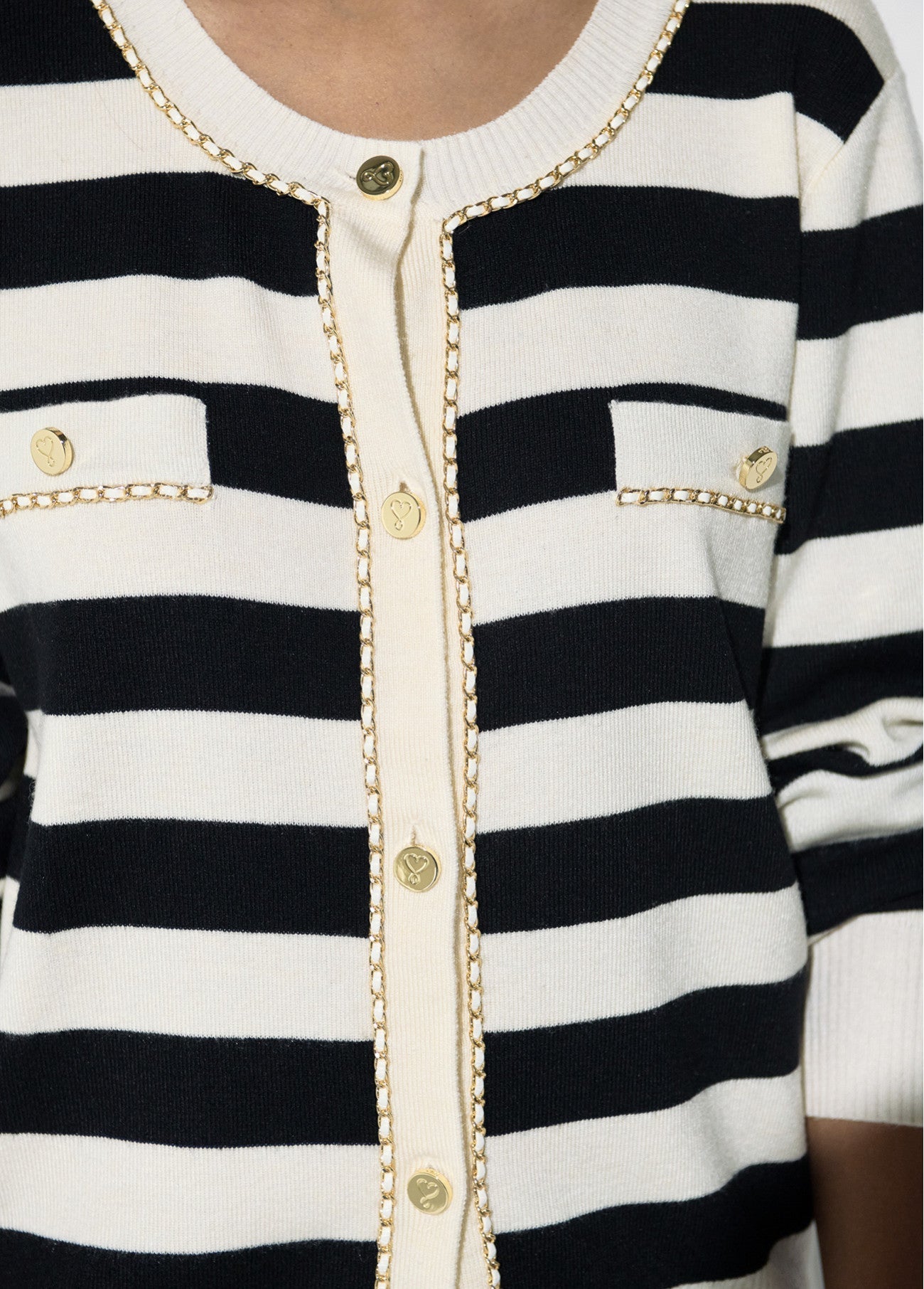 Chain striped cardigan