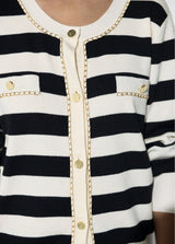 Chain striped cardigan