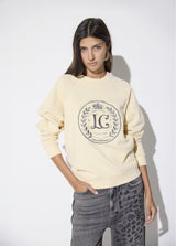Raglan sleeve sweatshirt round neck, LC patch on the front