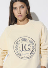Raglan sleeve sweatshirt round neck, LC patch on the front
