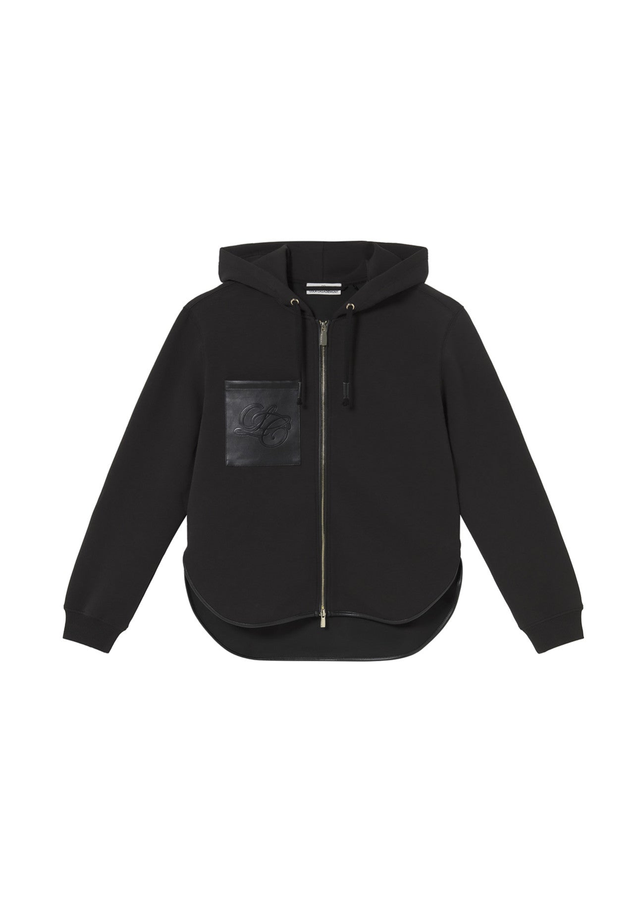 Open sweatshirt with faux leather pocket on the front and maxi patch on the back