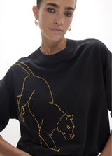 Golden crystals leopard sweatshirt