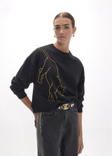 Golden crystals leopard sweatshirt