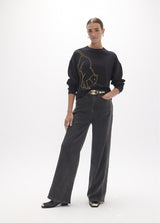 Golden crystals leopard sweatshirt