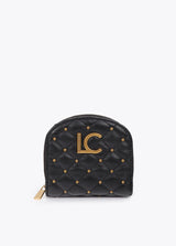 Padded faux leather coin purse with mini studs