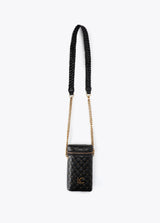 Padded leather-effect mobile phone case with mini studs