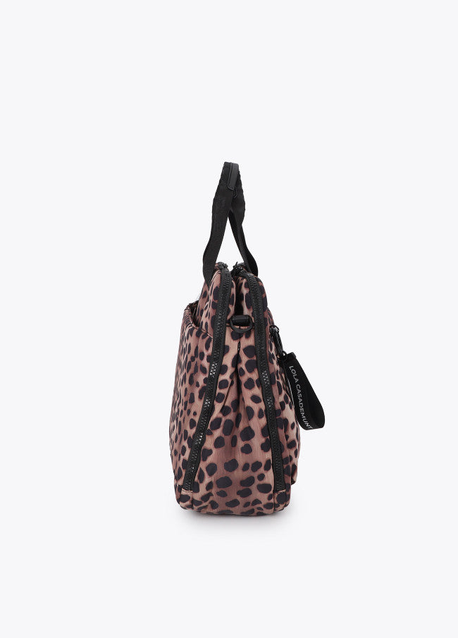 Nylon computer case with animal print