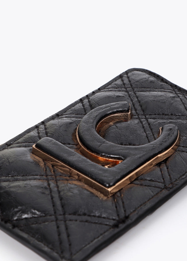 Padded card holder with double stitching and tubular handle