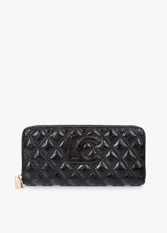 Padded wallet with double stitching and tubular puller