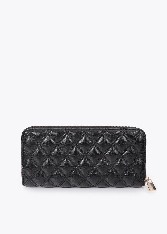 Padded wallet with double stitching and tubular puller