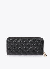 Padded wallet with double stitching and tubular puller