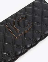 Padded phone case with double stitching and tubular handle