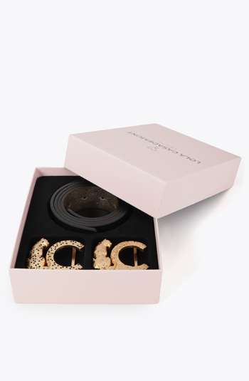 Reversible belt gift set with LC buckle beads and crystals