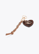 Heart keychain animal print and chain