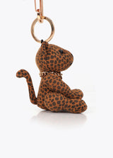 Woven leopard doll keychain
