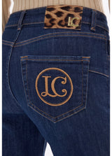 Long jeans with embroidery back pocket LC in contrast
