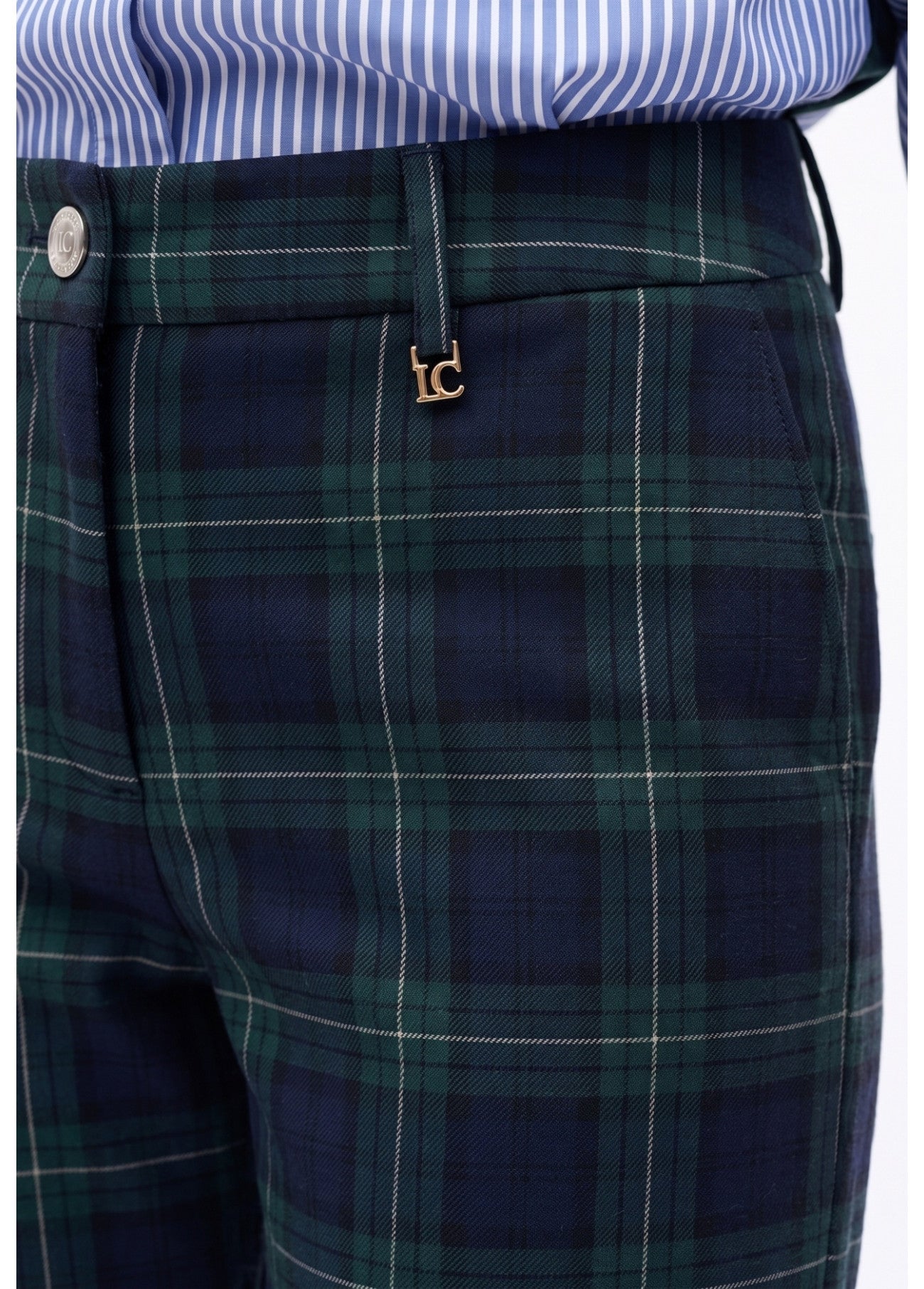 Barcelona plaid silhouette trousers