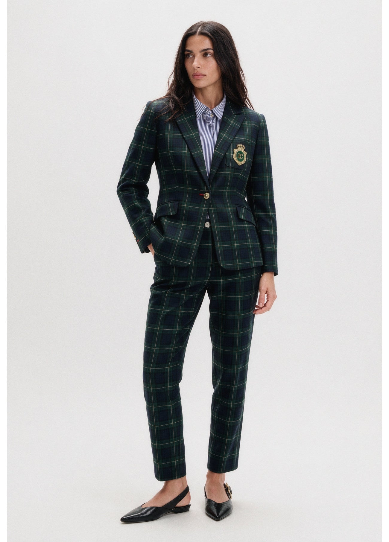Barcelona plaid silhouette trousers