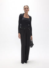 Rhinestone sweater, armholes and neckline